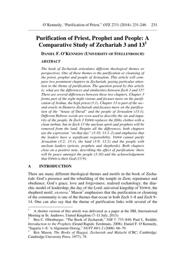 A Comparative Study of Zechariah 3 and 13 1