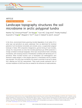 Landscape Topography Structures the Soil Microbiome in Arctic Polygonal Tundra