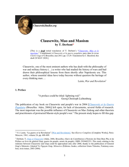 Clausewitz, Mao and Maoism by T