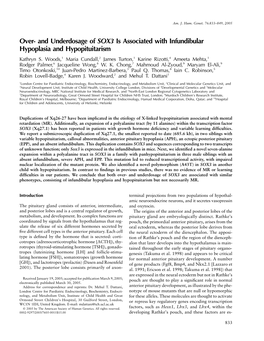 Over- and Underdosage of SOX3 Is Associated with Infundibular Hypoplasia and Hypopituitarism Kathryn S