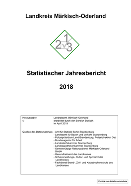 Statistischer Jahresbericht Märkisch-Oderland 2018