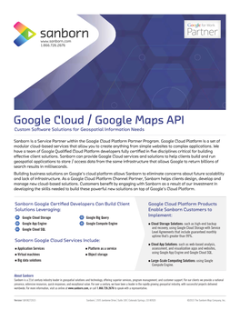 Google Cloud / Google Maps API Custom Software Solutions for Geospatial Information Needs