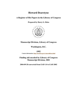 Papers of Howard Dearstyne