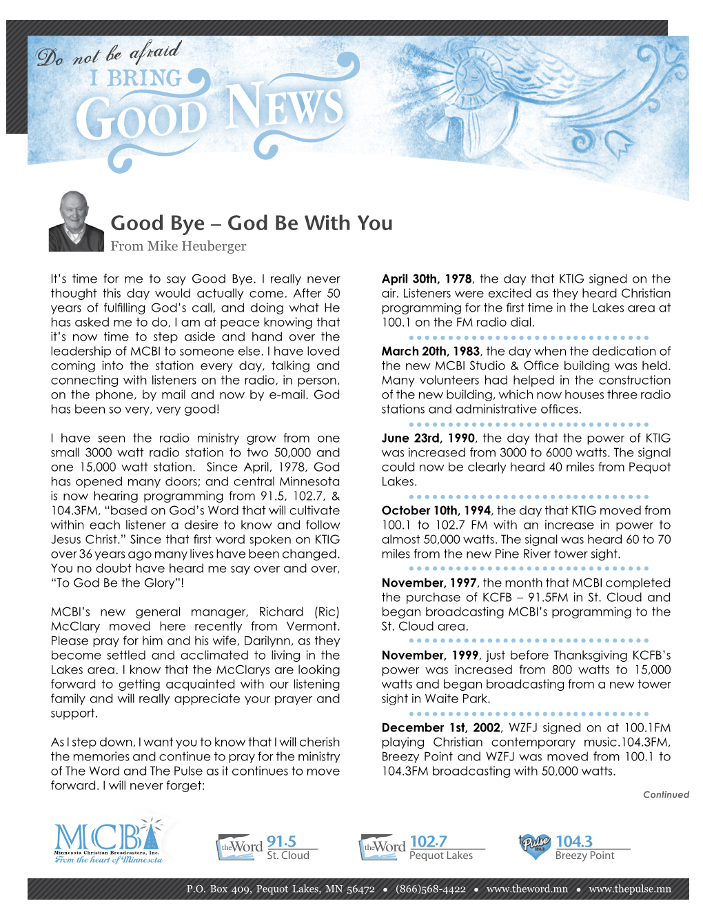 God Be with You from Mike Heuberger
