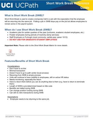 Short Work Break Reference Guide