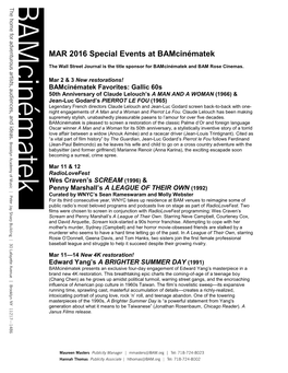 MAR 2016 Special Events at Bamcinématek