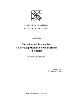 Verb-Second Intricacies: an Investigation Into Verb Positions in English