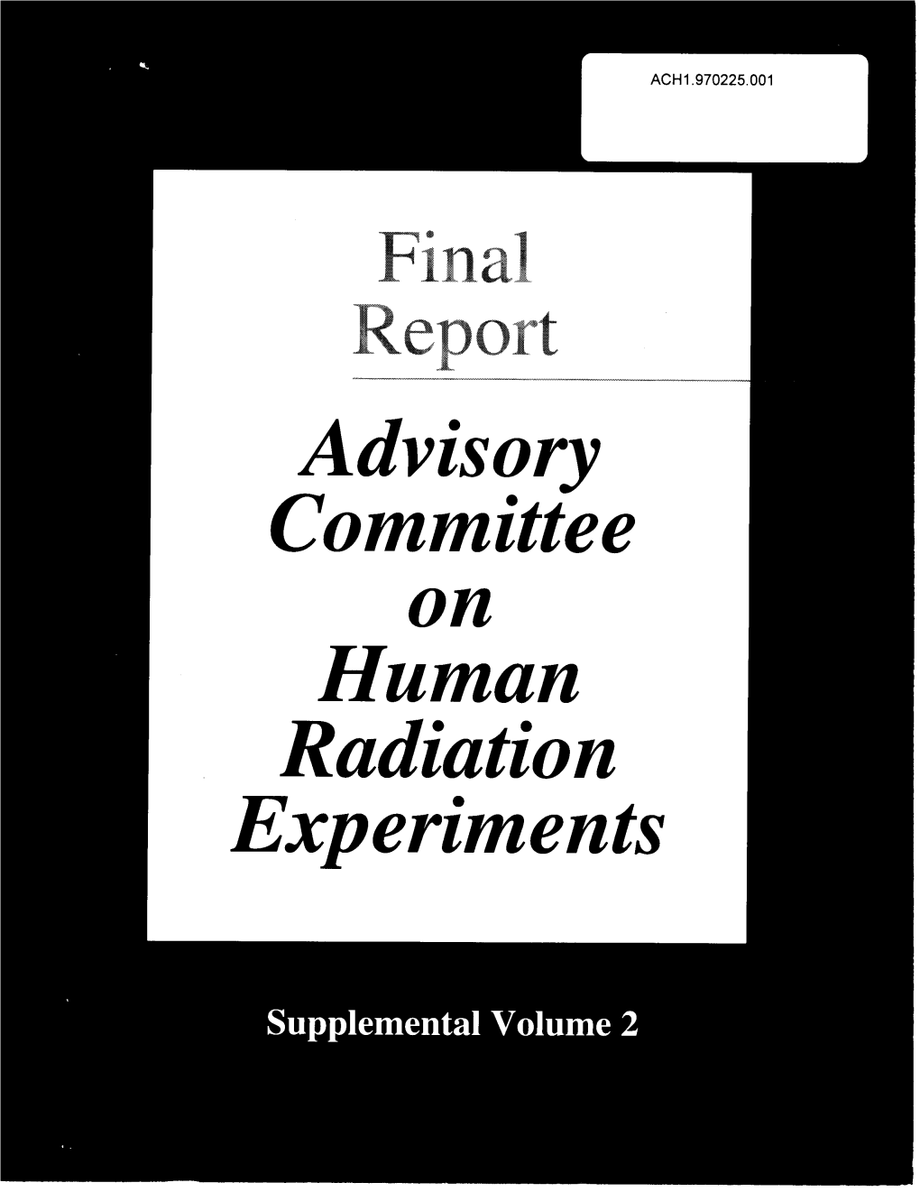 Advisory Committee on Human Radiation Experiments