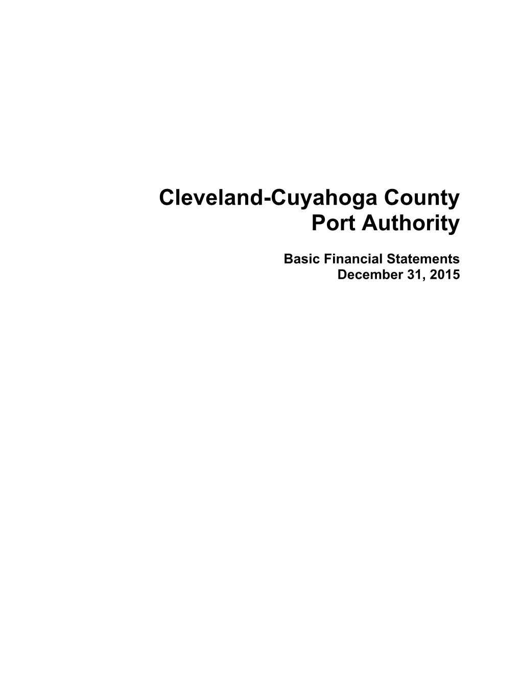 Cleveland-Cuyahoga County Port Authority
