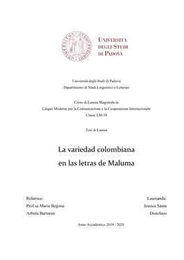 La Variedad Colombiana En Las Letras De Maluma
