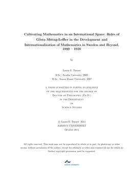 Cultivating Mathematics in an International