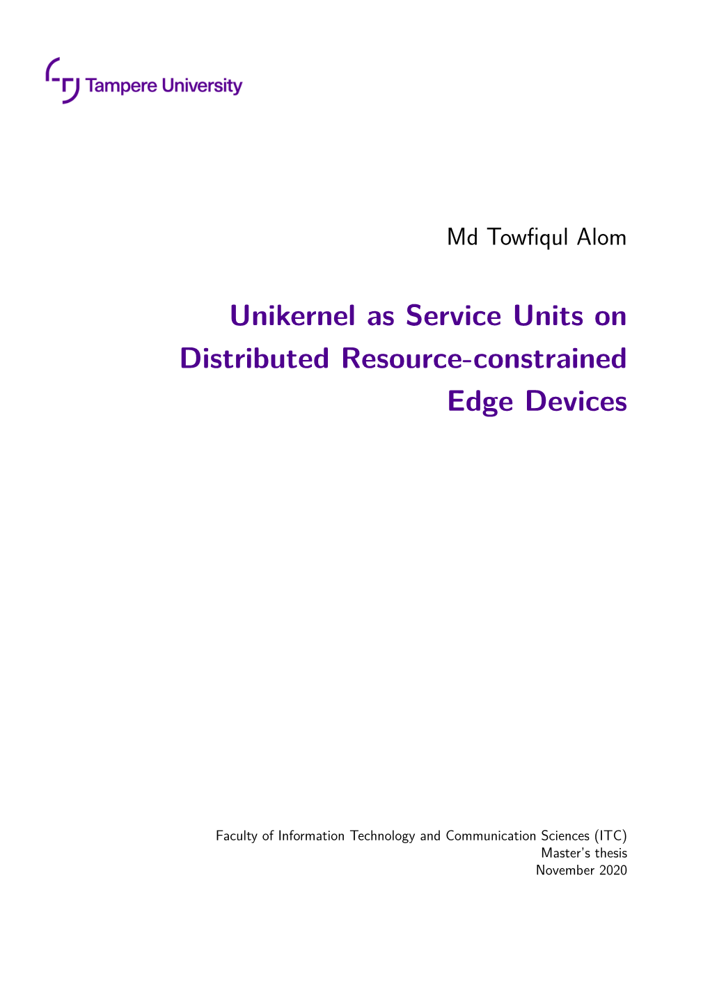 Unikernel As Service Units on Distributed Resource-Constrained Edge Devices