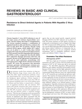 Reviews in Basic and Clinical Gastroenterology