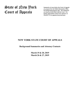 State of New York Court of Appeals