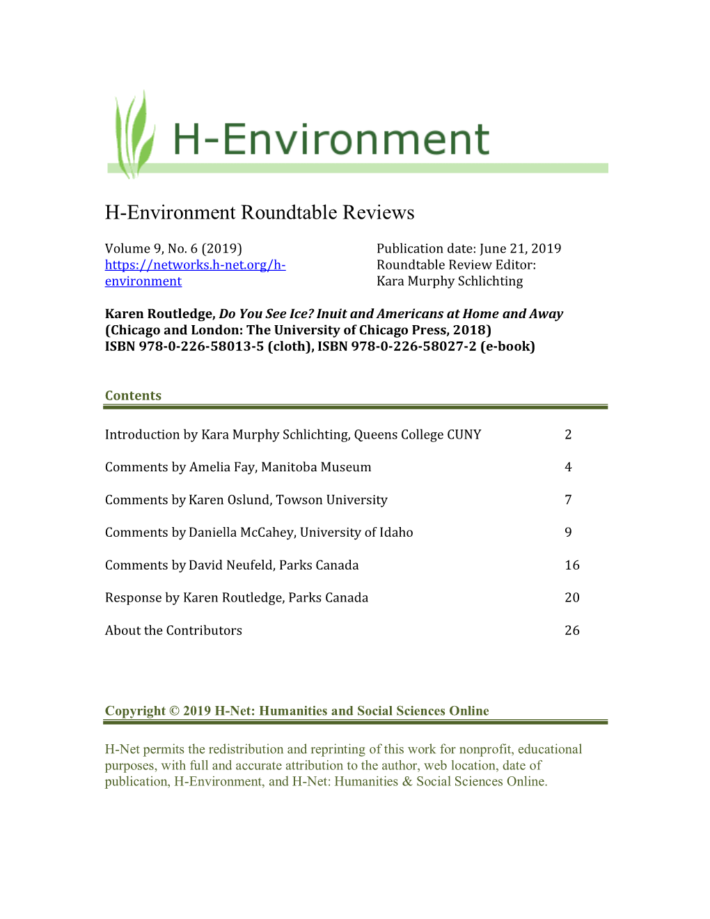H-Environment Roundtable Reviews