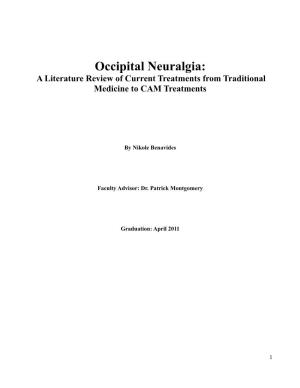 Occipital Neuralgia: a Literature Review of Current Treatments from Traditional Medicine to CAM Treatments