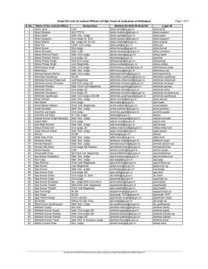 Email ID's List of Judicial Officers of High Court of Judicature at Allahabad Page 1 of 27 S