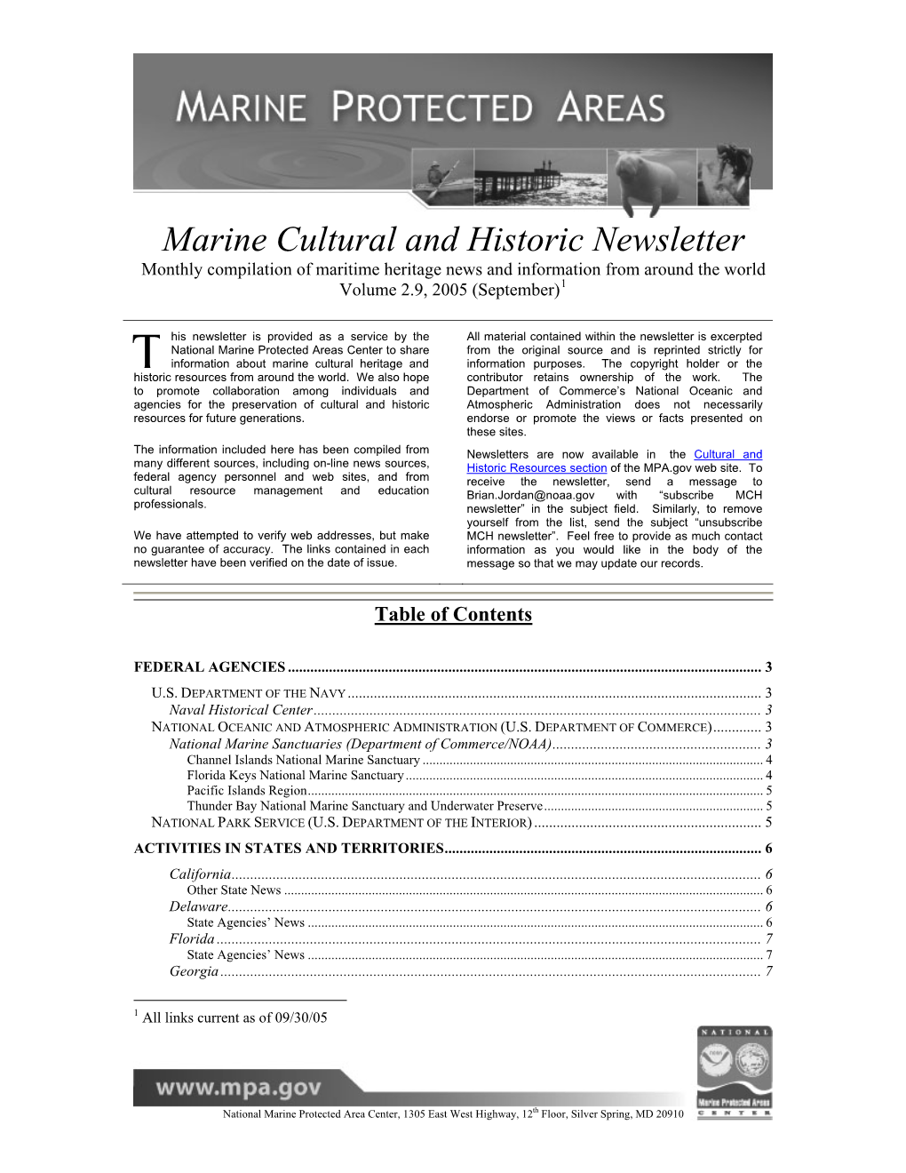 Marine Cultural and Historic Newsletter Vol 2(9)
