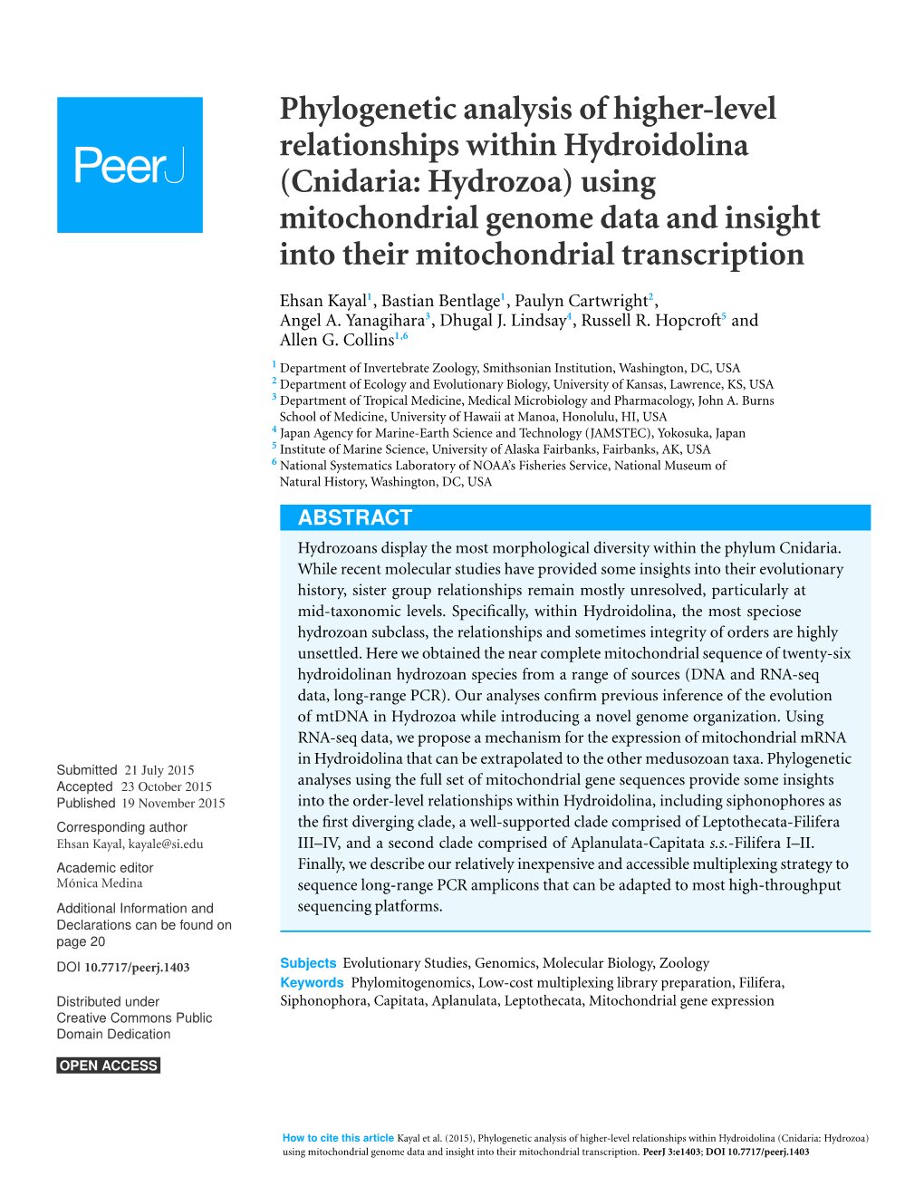 Phylogenetic Analysis of Higher-Level Relationships Within