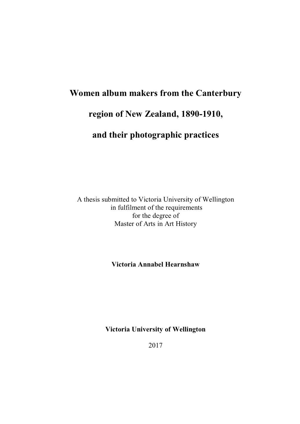 Women Album Makers from the Canterbury Region of New Zealand