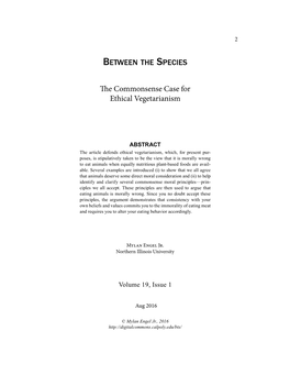The Commonsense Case for Ethical Vegetarianism
