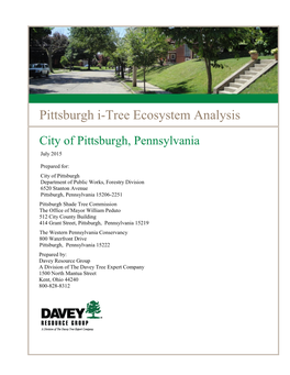 Pittsburgh I-Tree Ecosystem Analysis