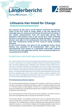 Lithuania Has Voted for Change
