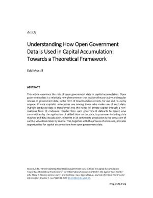 Understanding How Open Government Data Is Used in Capital Accumulation: Towards a Theoretical Framework