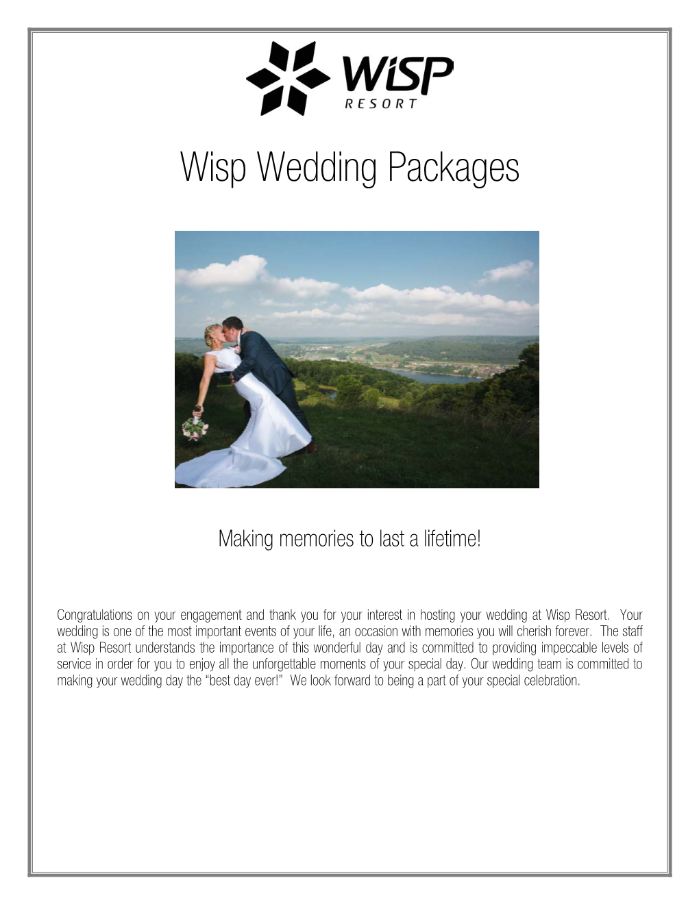 Wisp Wedding Packages