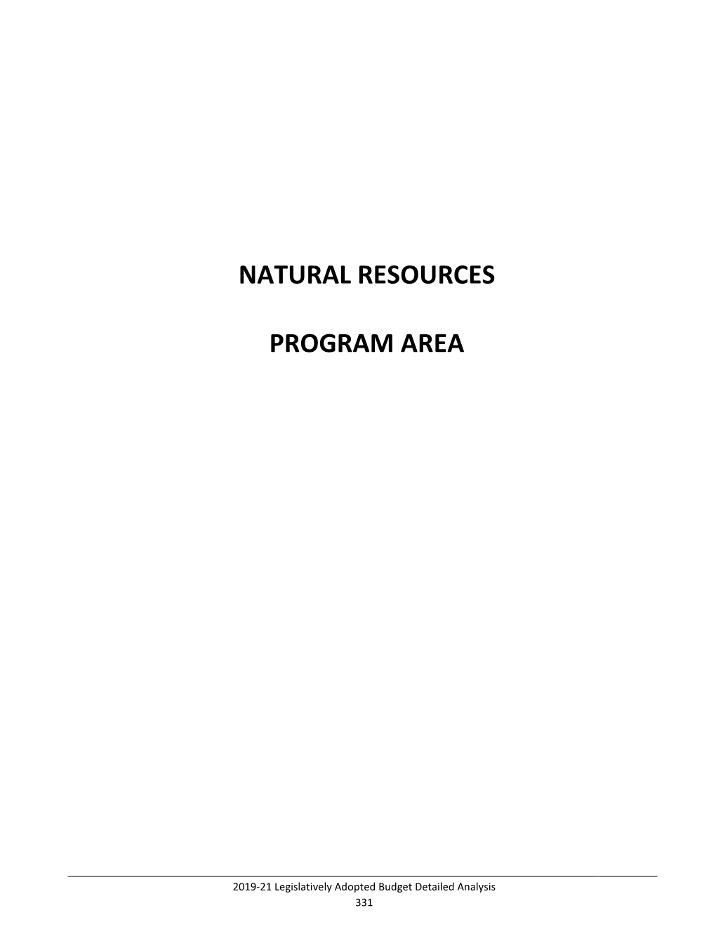 Natural Resources Program Area