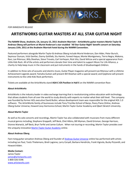 Artistworks Guitar Masters at All Star Guitar Night