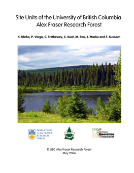 Site Units of the University of British Columbia Alex Fraser Research Forest