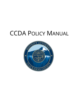 CCDA POLICY MANUAL Table of Contents