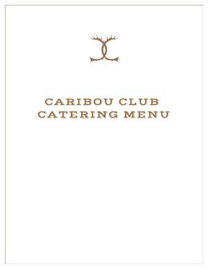 Caribou Club Catering Menu Hors D'oeuvres