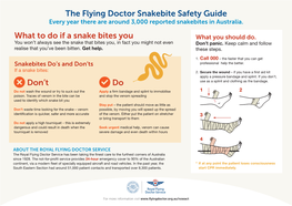 What to Do If a Snake Bites You Don't Do the Flying Doctor Snakebite