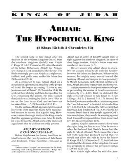 Abijah: the Hypocritical King
