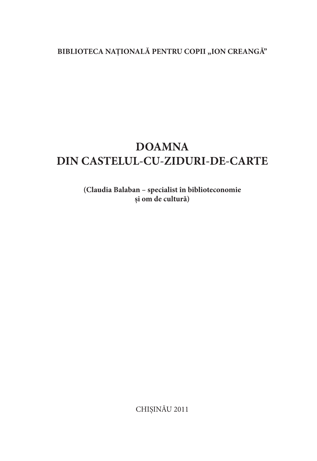 Doamna Din Castelul De Carte