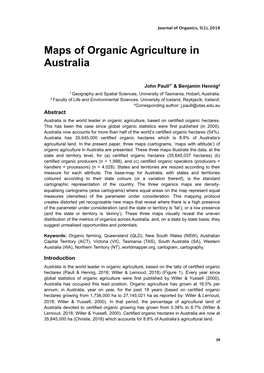 Maps of Organic Agriculture in Australia