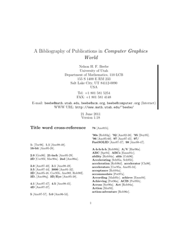 A Bibliography of Publications in Computer Graphics World