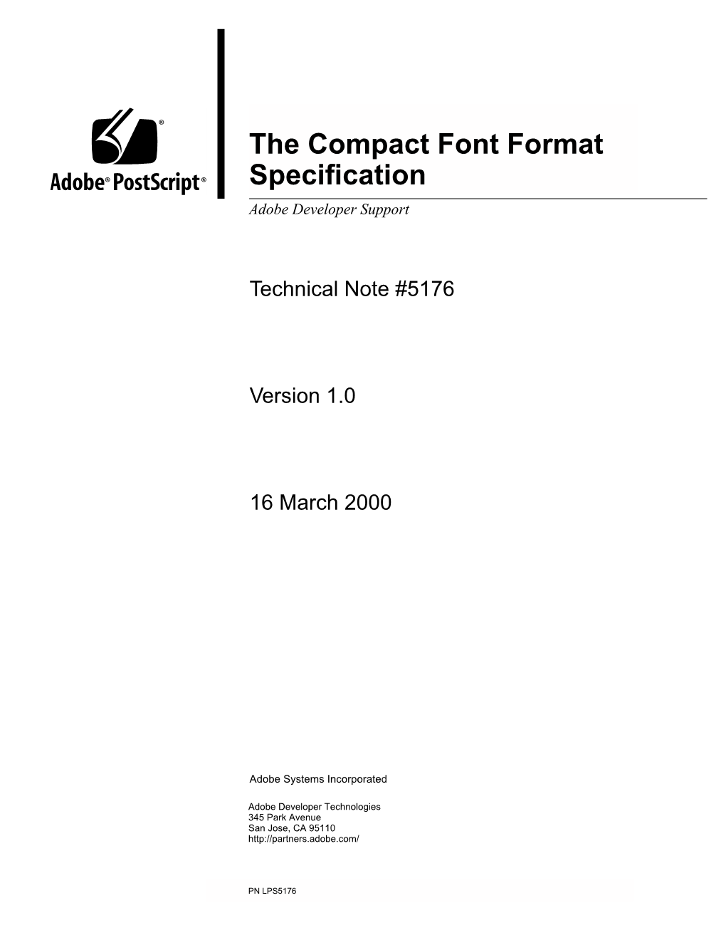 The Compact Font Format Specfication