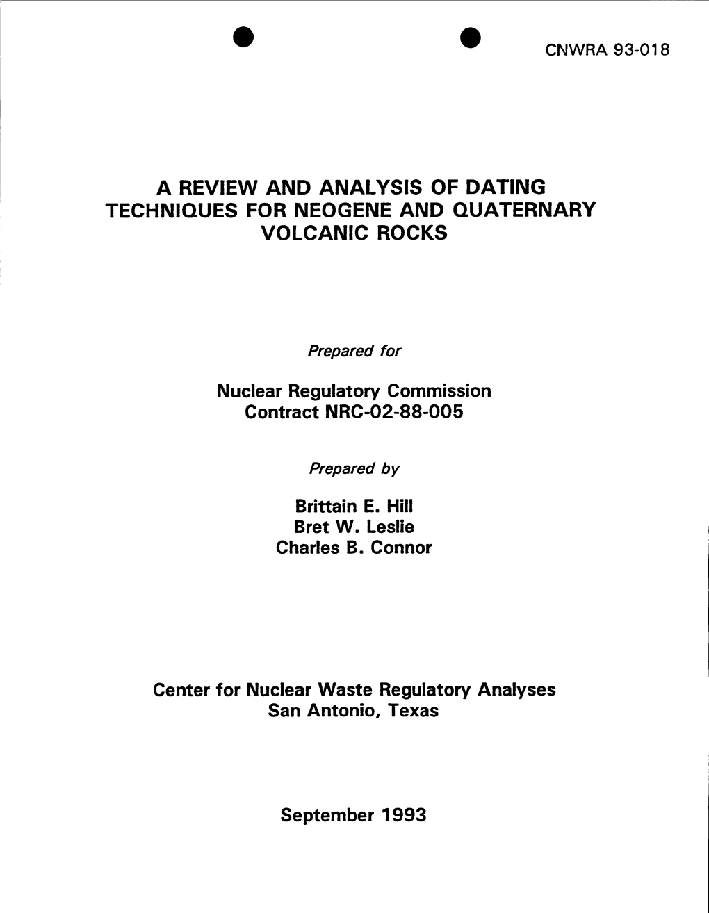 A Review and Analysis of Dating Techniques for Neogene and Quaternary Volcanic Rocks