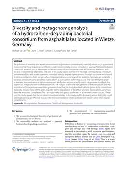 Diversity and Metagenome Analysis of a Hydrocarbon-Degrading Bacterial