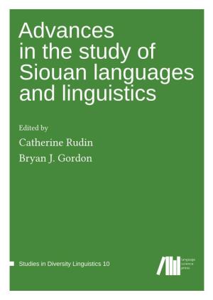 Advances in the Study of Siouan Languages and Linguistics