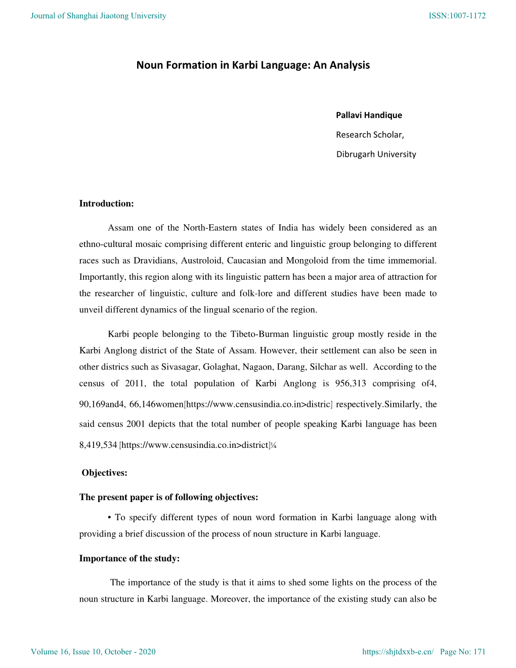 Noun Formation in Karbi Language: an Analysis