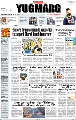 Farmers Firm on Demands, Opposition to Support Bharat