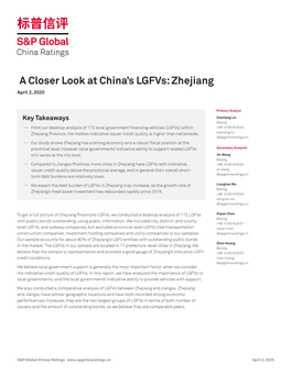 A Closer Look at China's Lgfvs: Zhejiang
