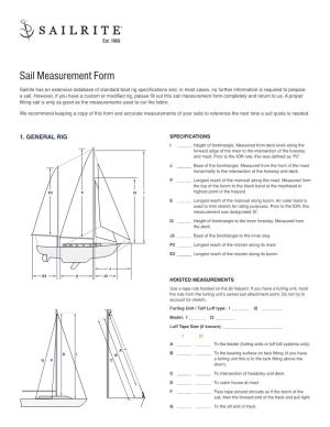 Sail Measurement Form