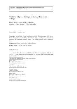 Uniform Edge-C-Colorings of the Archimedean Tilings