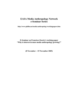 EASA Media Anthropology Network E-Seminar Series