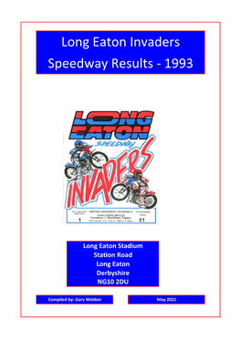 Long Eaton Invaders Speedway Results - 1993
